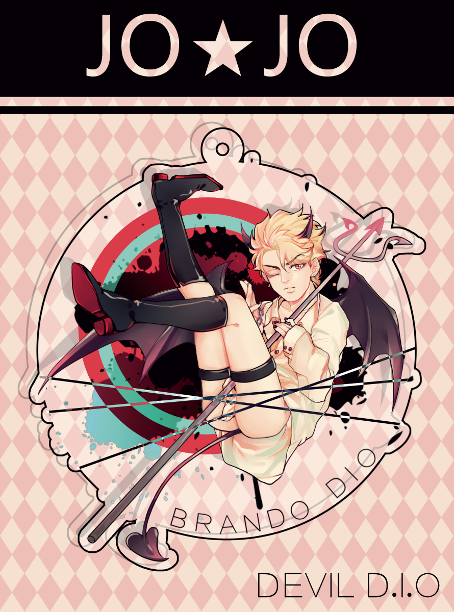 1boy, bad_id, bad_pixiv_id, blonde_hair, boots, child, demon_horns, demon_tail