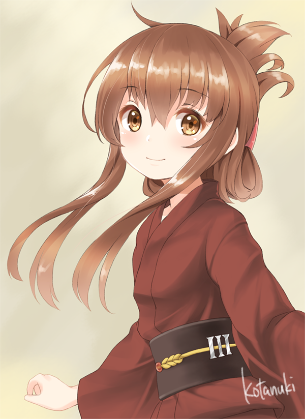 10s, 1girl, artist_name, badge, brown_eyes, brown_hair, closed_mouth, female_focus