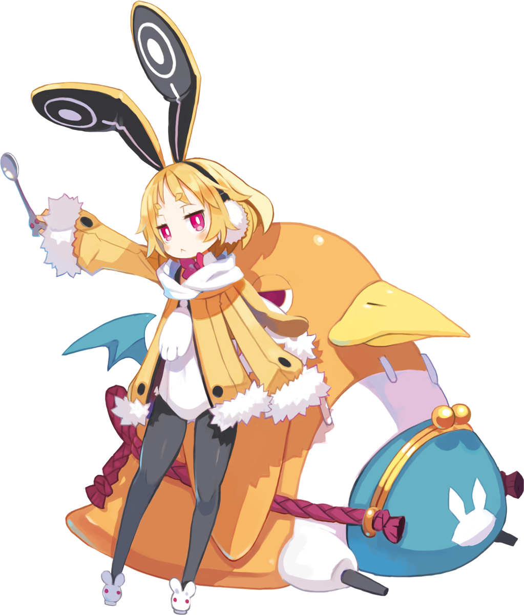 1girl, animal_ears, black_pantyhose, blonde_hair, disgaea, expressionless, hairband, harada_takehito