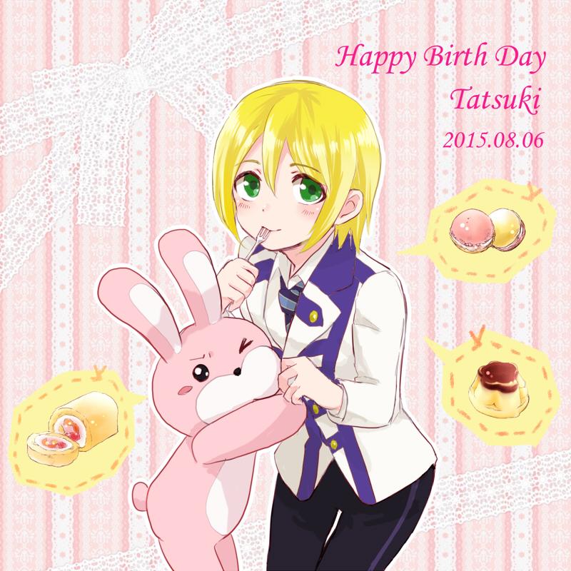 1boy, arsmagna, blonde_hair, blush_stickers, constantine_(arsmagna), dated, fork, green_eyes