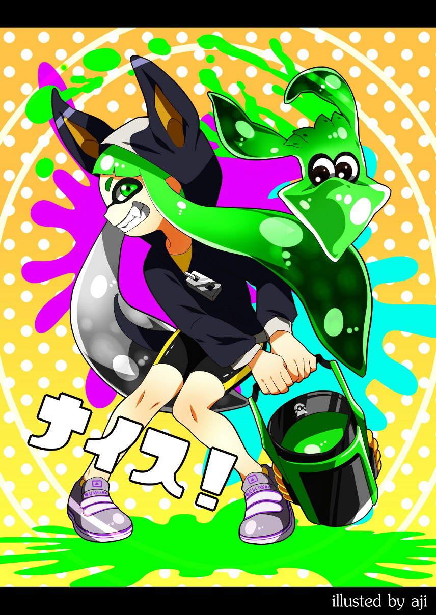 1girl, aji_(coastal_area), animal_ears, artist_name, bike_shorts, chain, cosplay, dog_ears