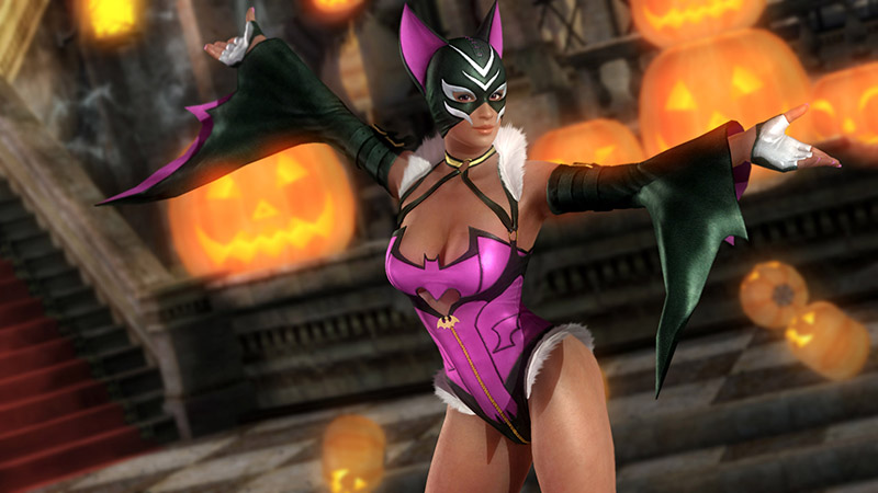 1girl, 3d, bat_(animal), breasts, cleavage, dark-skinned_female, dark_skin, dead_or_alive