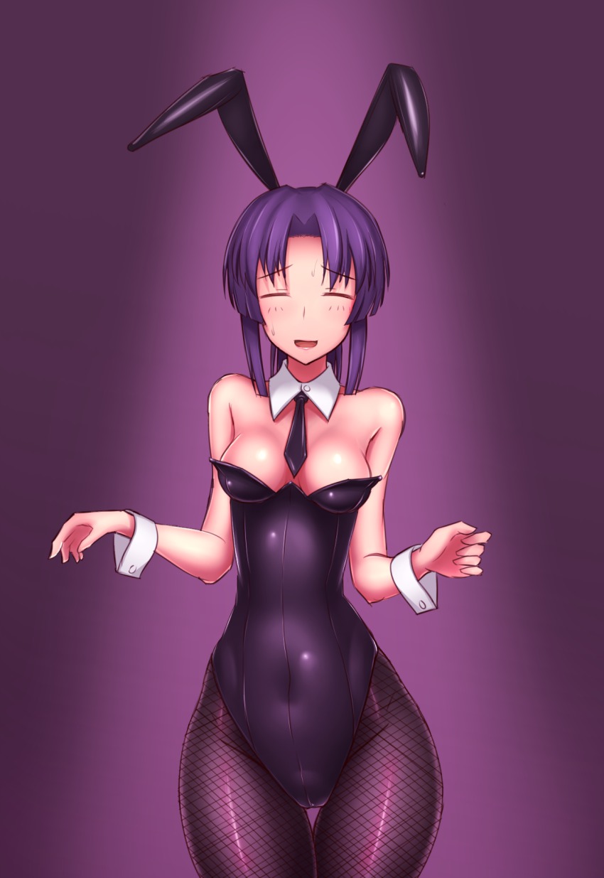 1girl, actinium89, animal_ears, closed_eyes, cowboy_shot, detached_collar, fake_animal_ears, female_focus