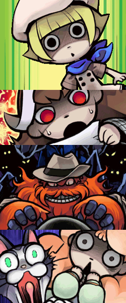 1boy, 3girls, beeworks, blonde_hair, brown_hair, chitose_(osawari_tantei), chloe, funghi, harrison_(osawari_tantei), long_hair, mackenzie, manami_(osawari_tantei), multiple_girls, nameko_(osawari_tantei), official_art, orange_hair, osawari_tantei, osawari_tantei_2_1/2, ozawa_rina, penelope, scarf, short_hair