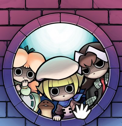 3girls, beeworks, blonde_hair, chitose_(osawari_tantei), chloe, funghi, lowres, mackenzie