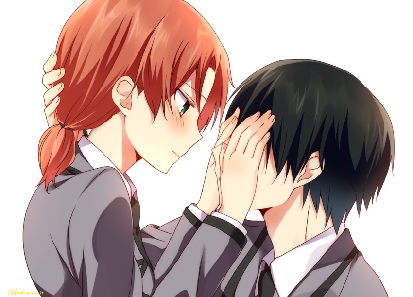 10s, 1boy, 1girl, ansatsu_kyoushitsu, bad_id, bad_pixiv_id, black_hair, blush