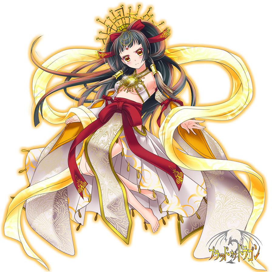 1girl, :<, amaterasu_(mythology), angry, bare_legs, barefoot, blood_of_dragon, blush