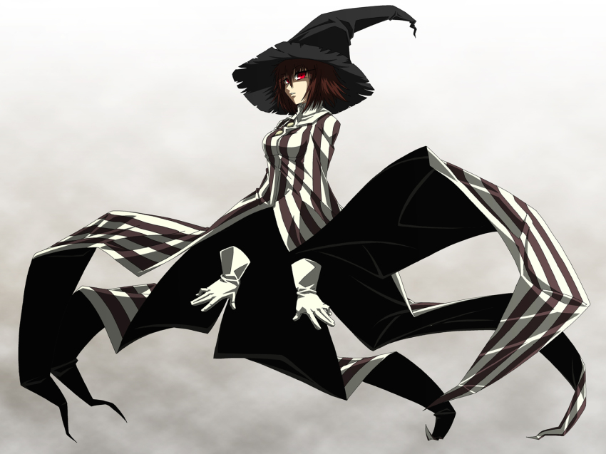 1990s_(style), 1girl, brown_hair, female_focus, gloves, hat, highres, houshin_engi