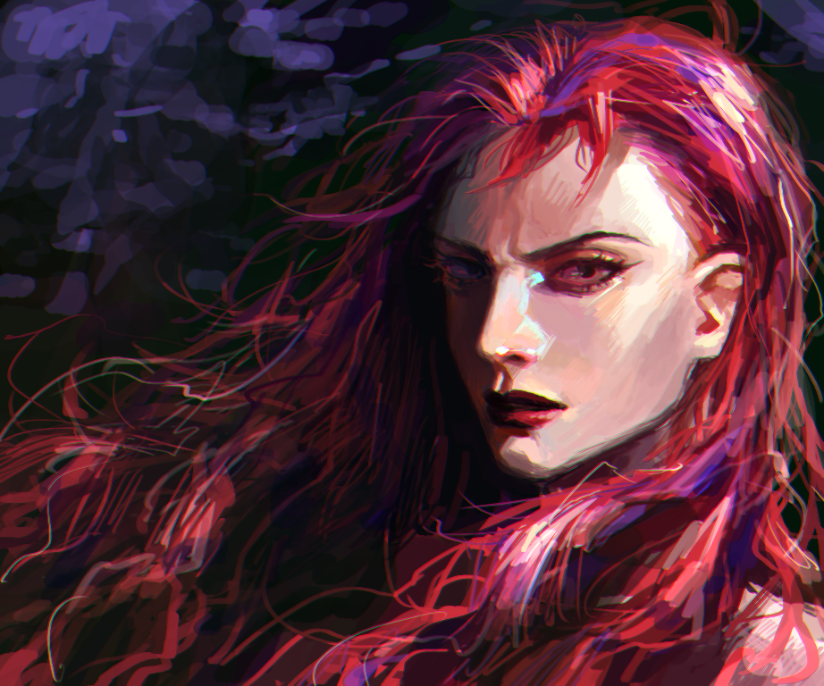 1boy, black_eyes, diavolo, jojo_no_kimyou_na_bouken, lipstick, long_hair, makeup, male_focus