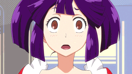10s, 1girl, animated, animated_gif, concrete_revolutio, hoshino_kikko, lowres, purple_hair, surprised