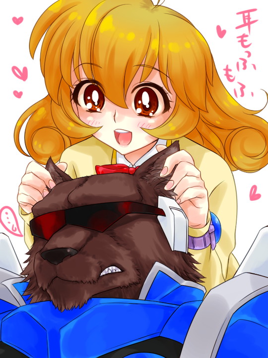 1990s_(style), 1boy, 1girl, brown_eyes, corrector_yui, curly_hair, furry, furry_male