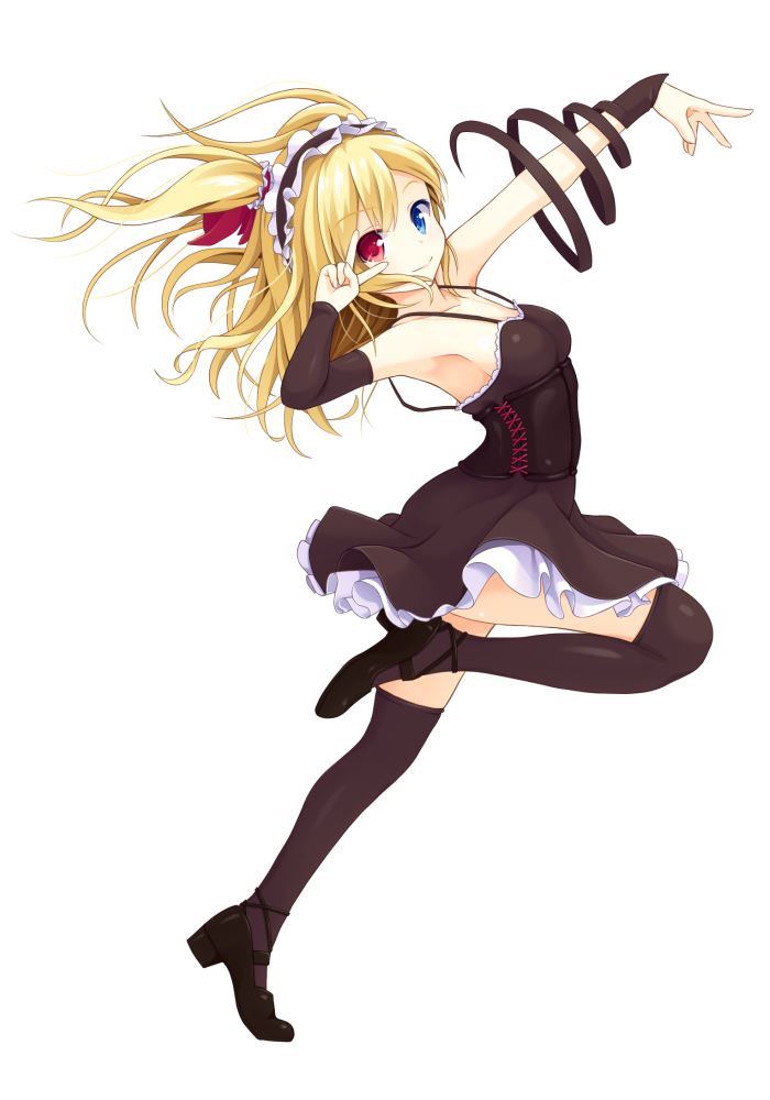 10s, 1girl, black_thighhighs, blonde_hair, blue_eyes, blush, boku_wa_tomodachi_ga_sukunai, breasts