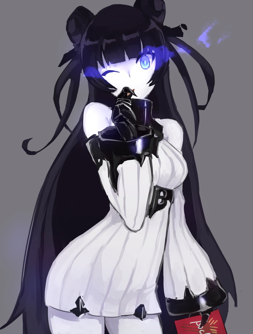 1girl, absurdres, abyssal_ship, bad_id, bad_pixiv_id, bare_shoulders, black_hair, breasts