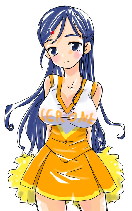 00s, 1girl, alternate_costume, breasts, cheerleader, female_focus, futari_wa_precure, kawaizumi_pome