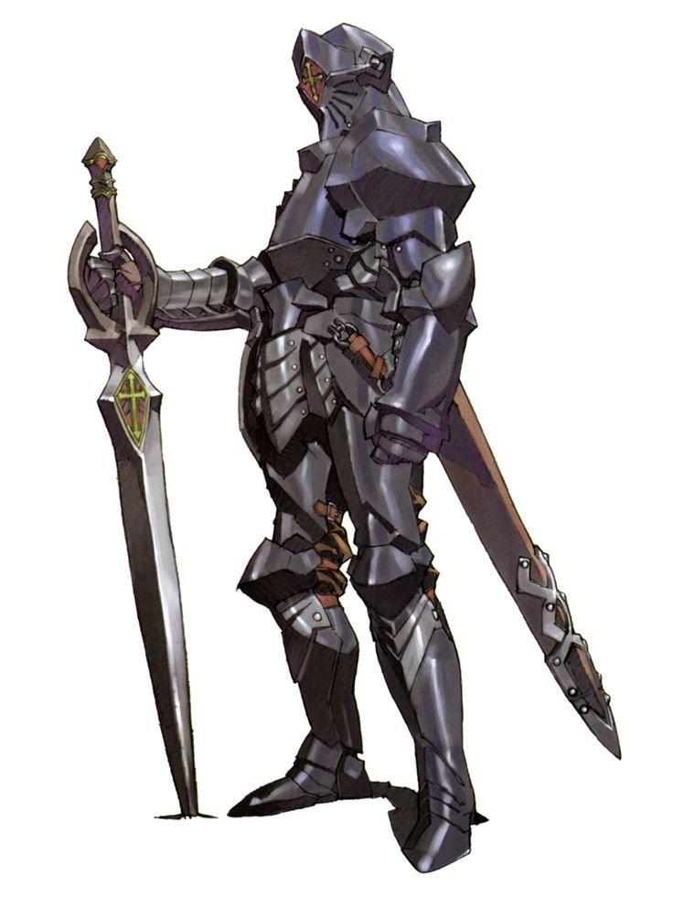 1boy, armor, cross, from_side, full_armor, full_body, greatsword, grey_(valkyrie_profile), holding, holding_behind_back, male_focus, official_art, scabbard, sheath, short_hair, simple_background, solo, standing, sword, valkyrie_profile_(series), valkyrie_profile_1, weapon, white_background, yoshinari_kou, yoshinari_you
