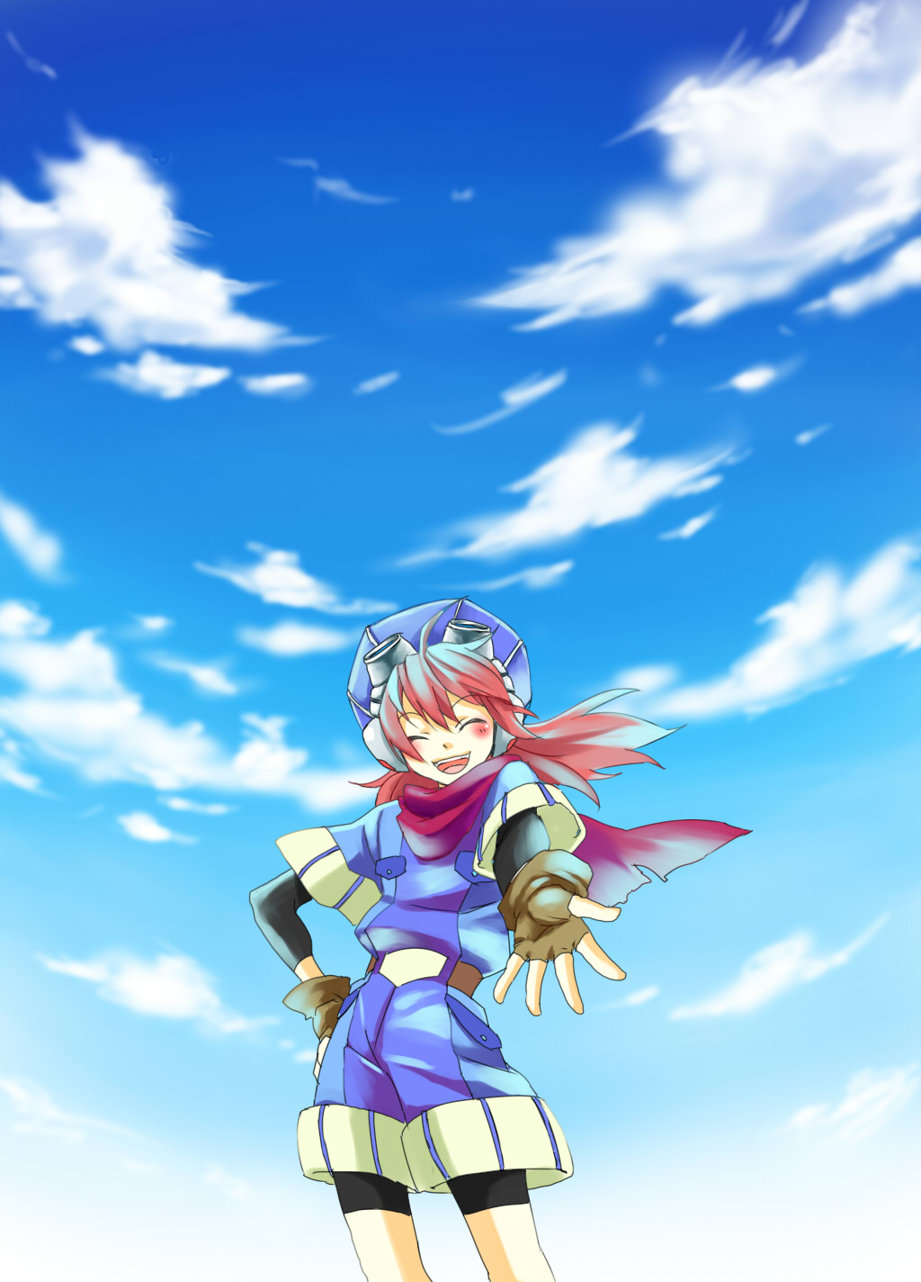 1boy, grandia, grandia_i, highres, justin_(grandia), layered_sleeves, long_hair, male_focus