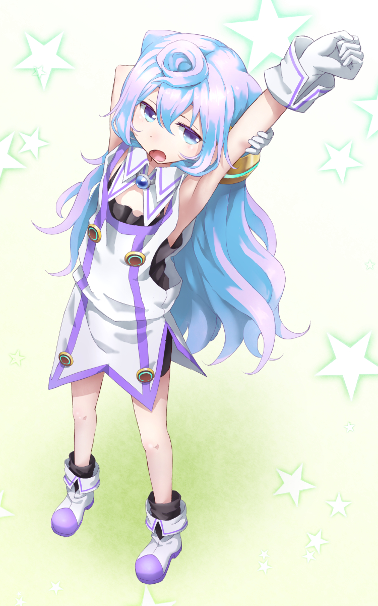 10s, 1boy, arm_up, bad_id, bad_pixiv_id, bare_shoulders, blue_eyes, blue_hair