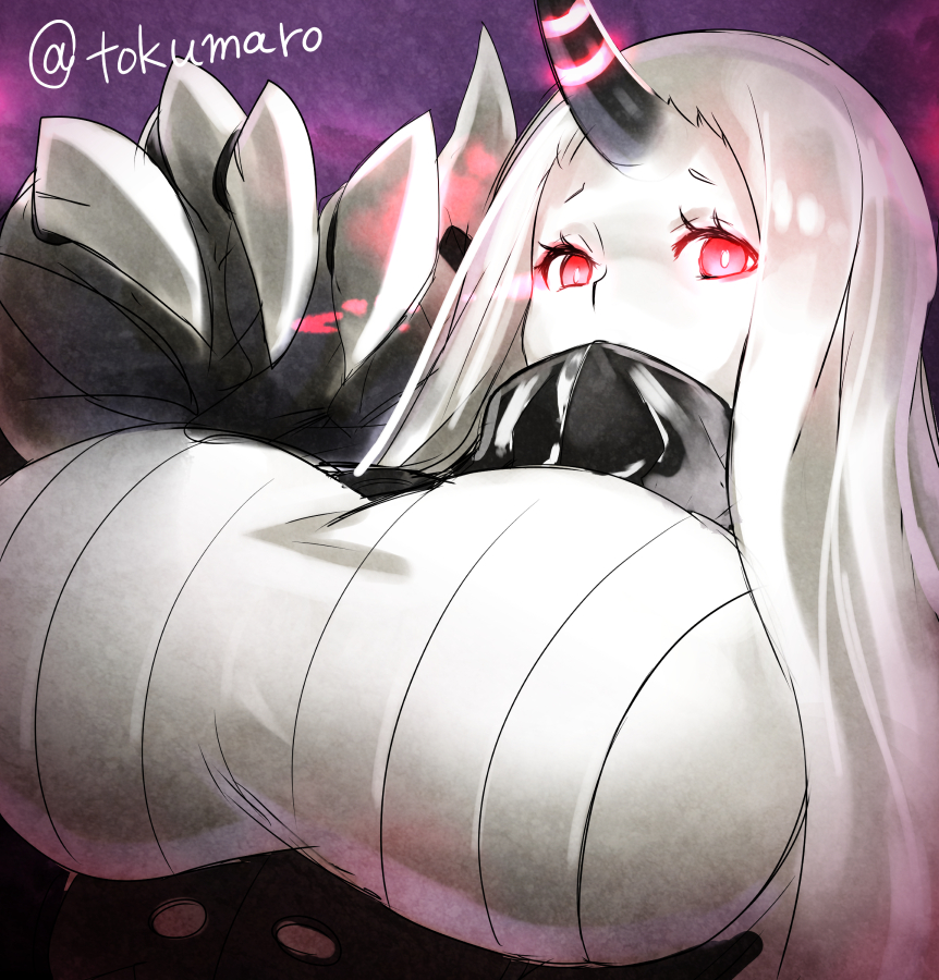 10s, 1girl, abyssal_ship, breasts, claws, colored_skin, dress, female_focus