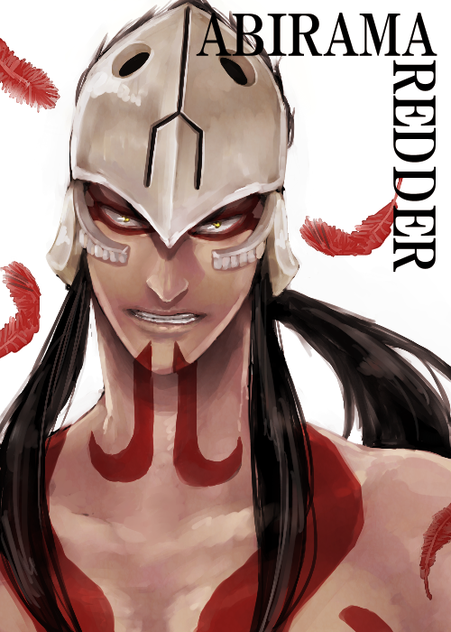 1boy, abirama_redder, agatsumaattsu, arrancar, black_hair, bleach, facial_mark, feathers