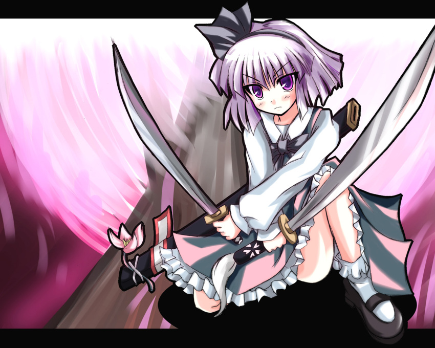 1girl, female_focus, katana, konpaku_youmu, solo, sword, tokiniwa, touhou