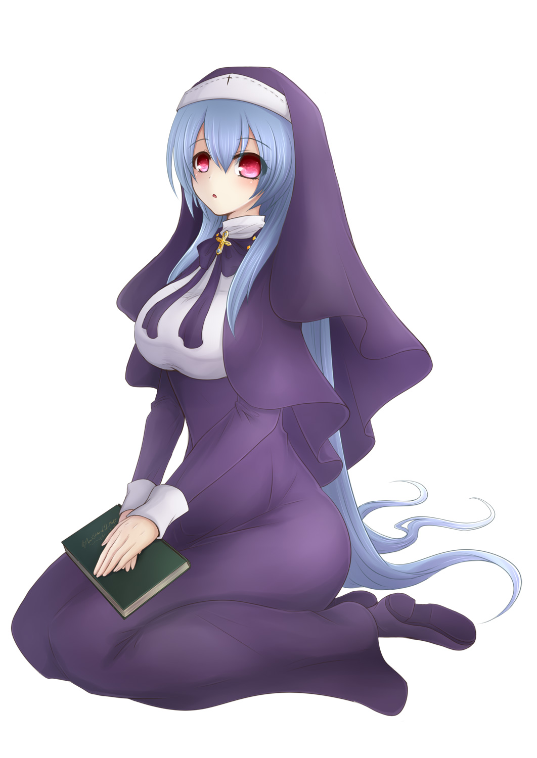 1girl, bad_id, bad_pixiv_id, blue_hair, breasts, commentary_request, female_focus, highres