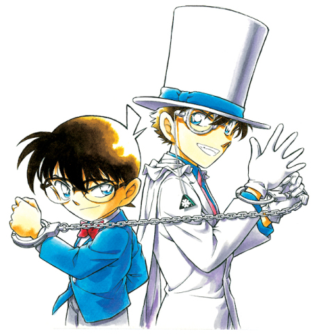 2boys, aoyama_goushou, blue_eyes, bow, bowtie, brown_hair, cuffs, edogawa_conan