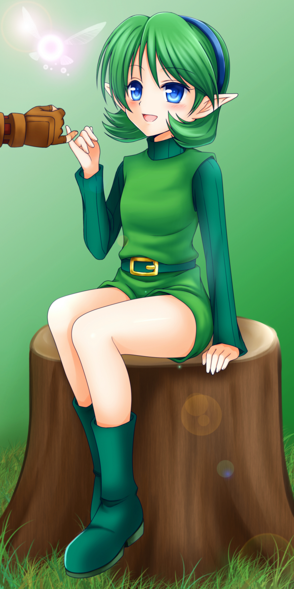 1boy, 1girl, asatsuki_(fgfff), bad_id, bad_pixiv_id, belt, blue_eyes, blush