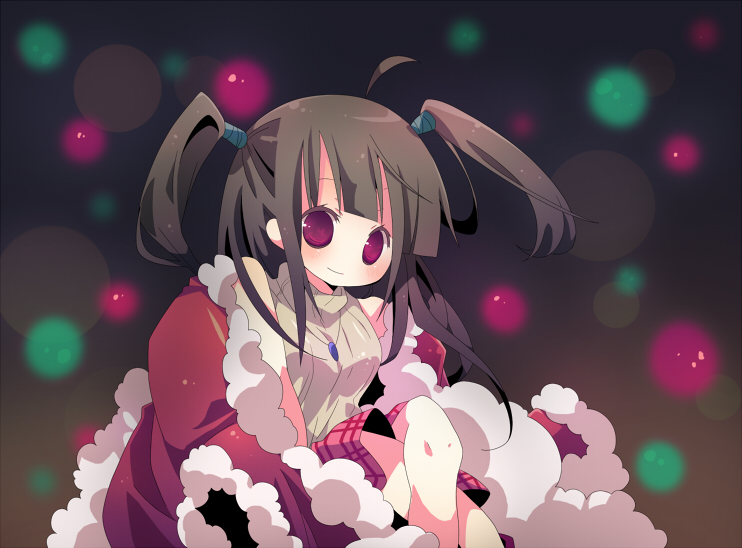 1girl, ana_(rznuscrf), bemani, brown_hair, female_focus, jewelry, long_hair, necklace