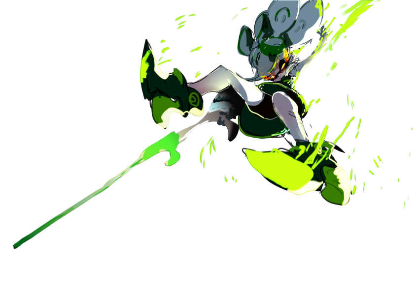 1girl, bike_shorts, dress, female_focus, food, food_on_head, glowing, glowing_eyes