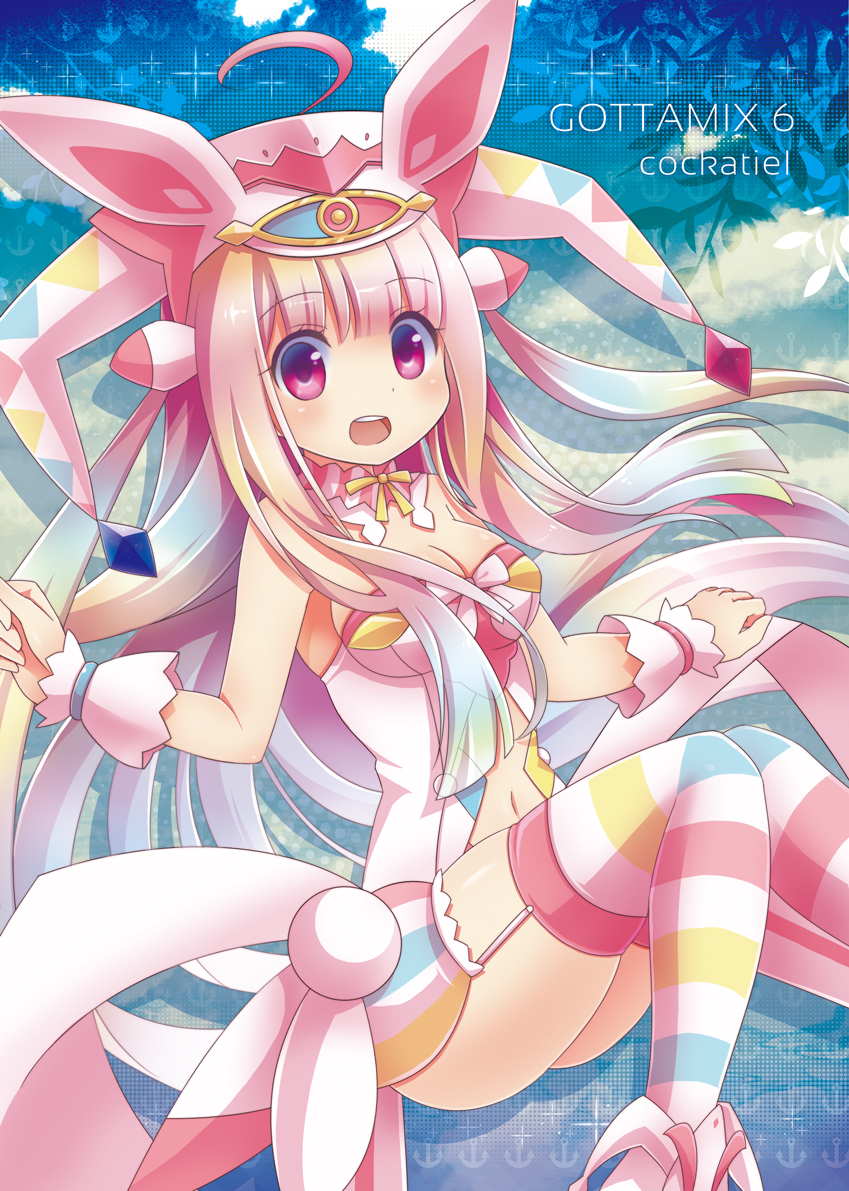 1girl, ahoge, beatmania_iidx, beatmania_iidx_22_pendual, bemani, blue_hair, breasts, cleavage