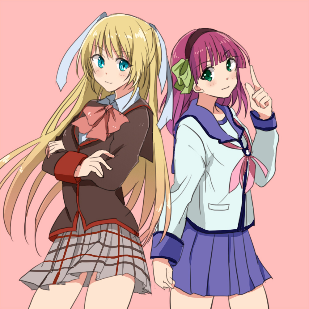 10s, 2girls, angel_beats!, bad_id, bad_pixiv_id, blonde_hair, blue_eyes, blunt_bangs