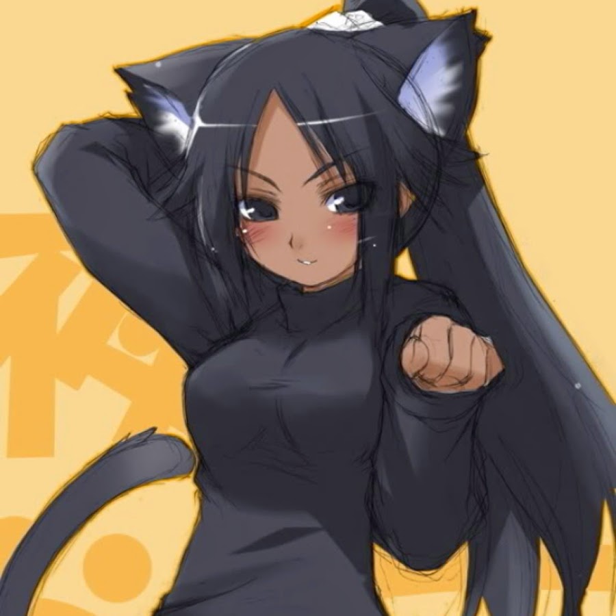 1girl, animal_ears, black_eyes, black_hair, bleach, blush, cat_ears, cat_tail, dark_skin, dark-skinned_female, female_focus, haga_yui, hakoiri_nyanko, paw_pose, ponytail, shihouin_yoruichi, sketch, solo, sweater, tail, turtleneck, unfinished