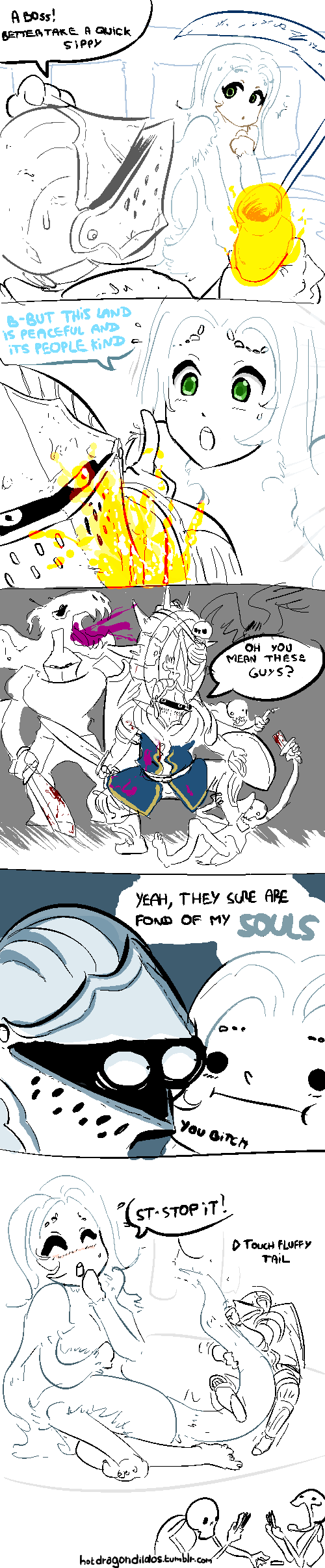 absurdres, armor, artist_request, character_request, dark_souls_(series), dark_souls_i, green_eyes, highres, priscilla_the_crossbreed, scythe, skeleton, wheel_skeleton