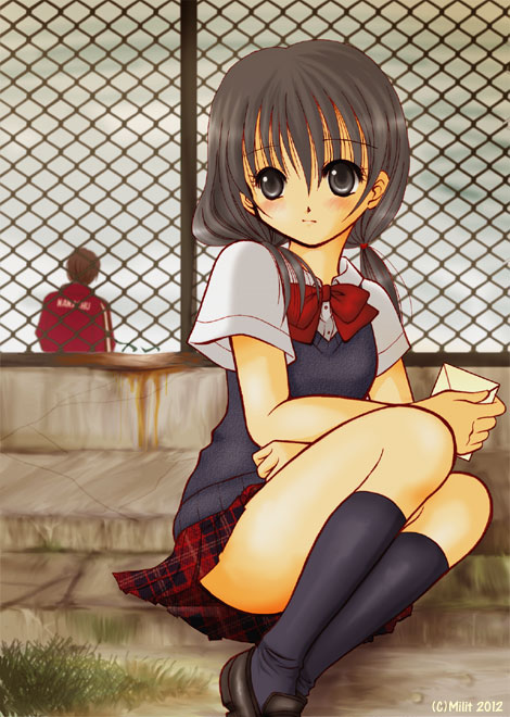 1boy, 1girl, artist_name, bad_id, bad_pixiv_id, black_hair, brown_hair, dated