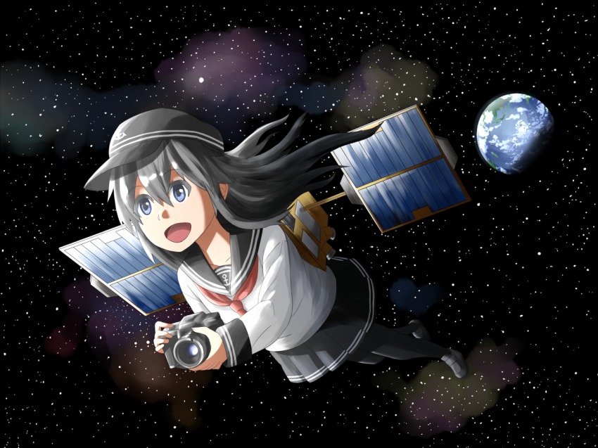 10s, 1girl, akatsuki_(kancolle), akatsuki_(spacecraft), anchor_symbol, bad_id, bad_pixiv_id, black_pantyhose