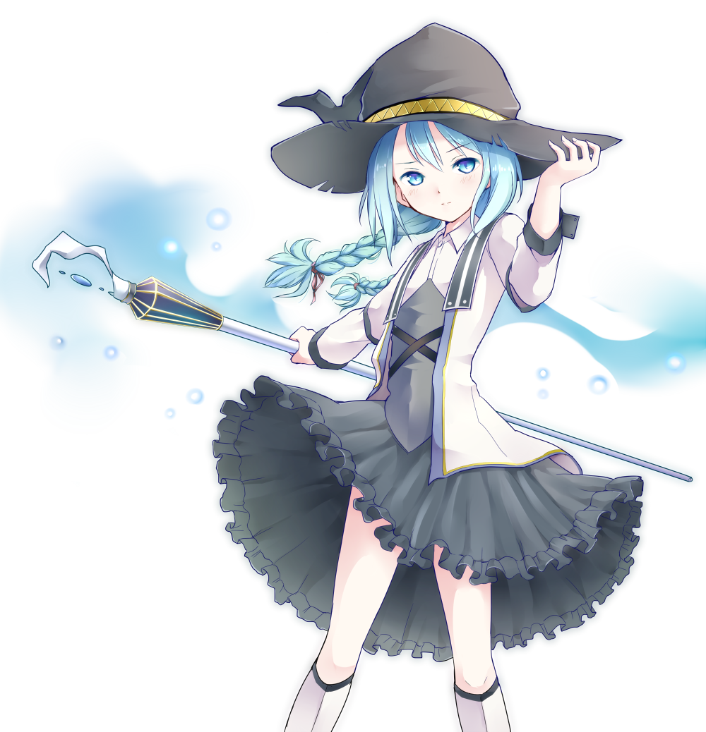 1girl, armor, blue_eyes, blue_hair, blush, boots, braid, female_focus