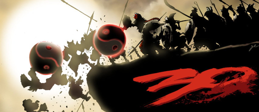 300_(movie), 6+girls, bow, broom, falling, female_focus, fujiwara_no_mokou, hakurei_reimu