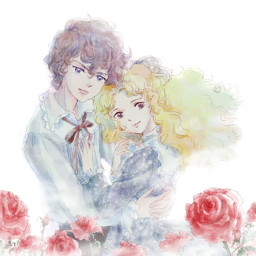 1970s_(style), 1boy, 1girl, blonde_hair, bow, brother_and_sister, curly_hair, dress