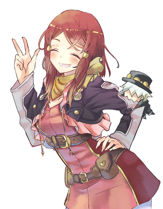 10s, 1boy, 1girl, ^_^, bad_id, bad_twitter_id, belt, blush