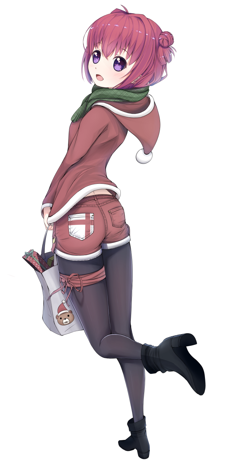 1girl, :d, ahoge, akaza_akari, akikan_(10552397), ankle_boots, ass, bad_id