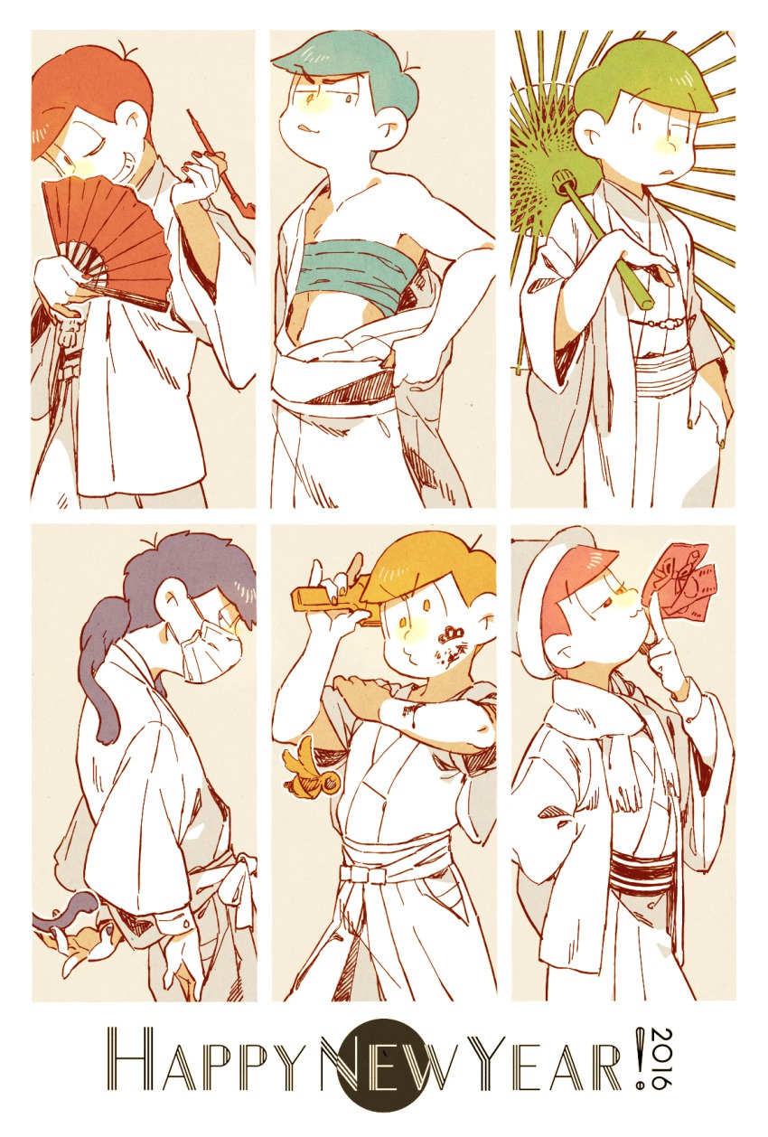 10s, 2016, 6+boys, ;), blonde_hair, blue_hair, blue_nails, bowl_cut