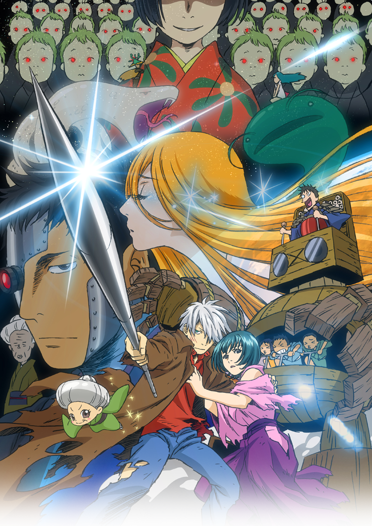 adashino-sensei, april_fools, black_hair, ginko_(mushishi), glowing, glowing_eyes, grey_hair, hair_over_one_eye