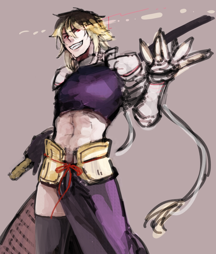 1boy, albel_nox, bad_id, bad_pixiv_id, blonde_hair, brown_hair, gloves, long_hair