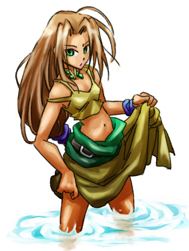 1girl, ahoge, akogi, arc_the_lad, arc_the_lad_ii, brown_hair, dress, female_focus