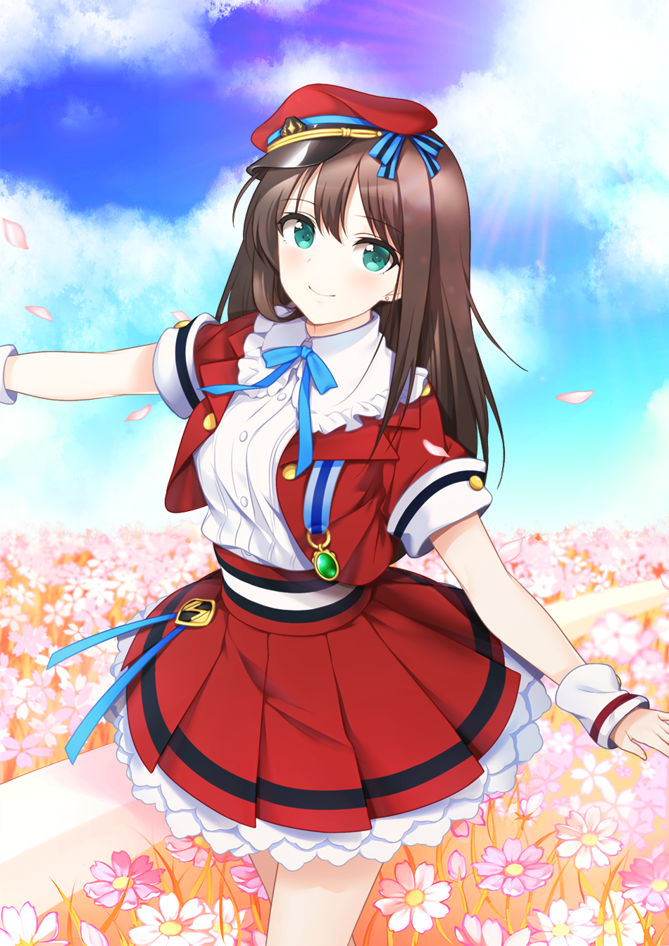 10s, 1girl, bad_id, bad_pixiv_id, brown_hair, dekitate_evo!_revo!_generation!, female_focus, field