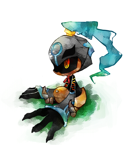 androgynous, armor, bag, claws, gender_request, helmet, hyakkihei, lowres