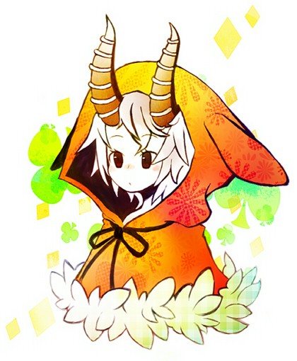 1boy, hood, horns, lucchini, majo_to_hyakkihei, male_focus, nippon_ichi, short_hair