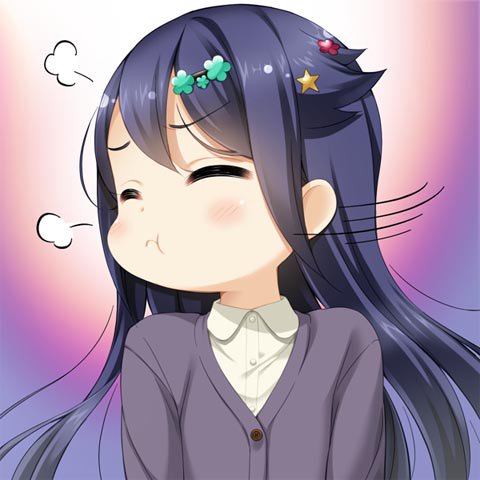 1girl, :t, =_=, blush, buttons, collared_shirt, eyebrows, female_focus