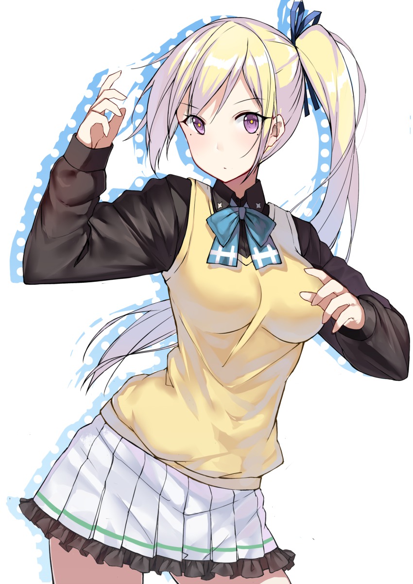 10s, 1girl, blonde_hair, female_focus, frilled_skirt, frills, highres, kawakami_mai