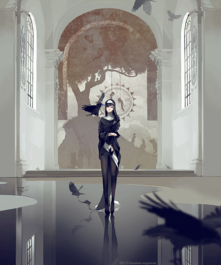 10s, 1girl, aghost-i, alternate_costume, animal, bad_id, bad_pixiv_id, bird